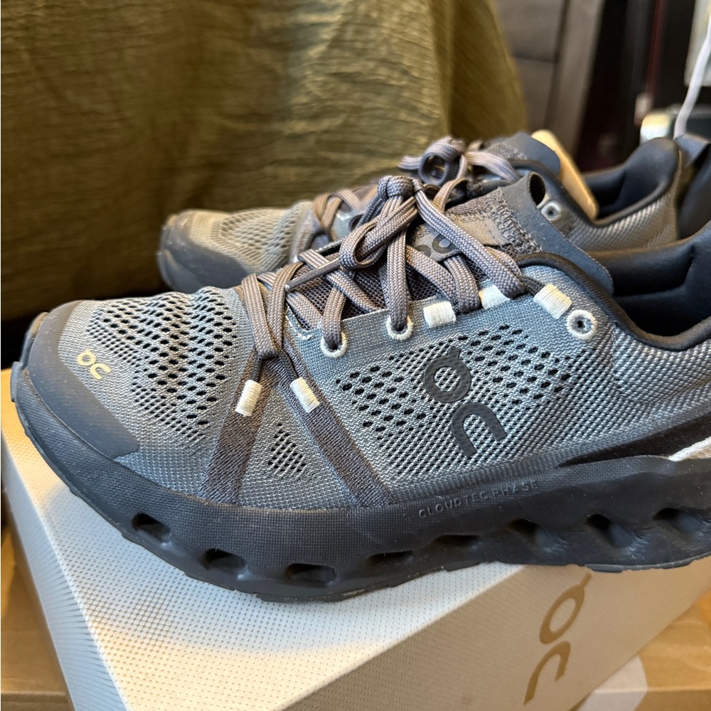 On Running Womens Gray Running Shoes Cloudsurfer Trail